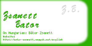 zsanett bator business card